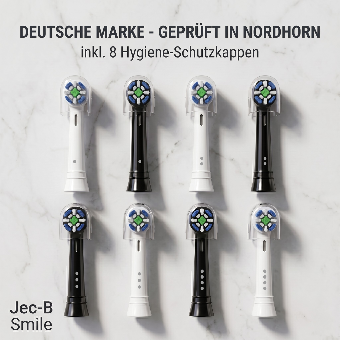 Jec-B Smile Aufsteckbürsten kompatibel mit Oral-B iO – Ersatzbürsten Medium