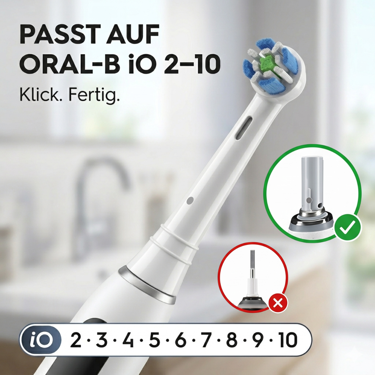 Jec-B Smile Aufsteckbürsten kompatibel mit Oral-B iO – Ersatzbürsten Medium