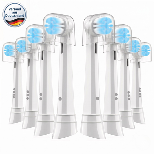 Jec-B Smile Aufsteckbürsten Soft für Oral-B iO – 8er Pack Weiß mit weichen Borsten