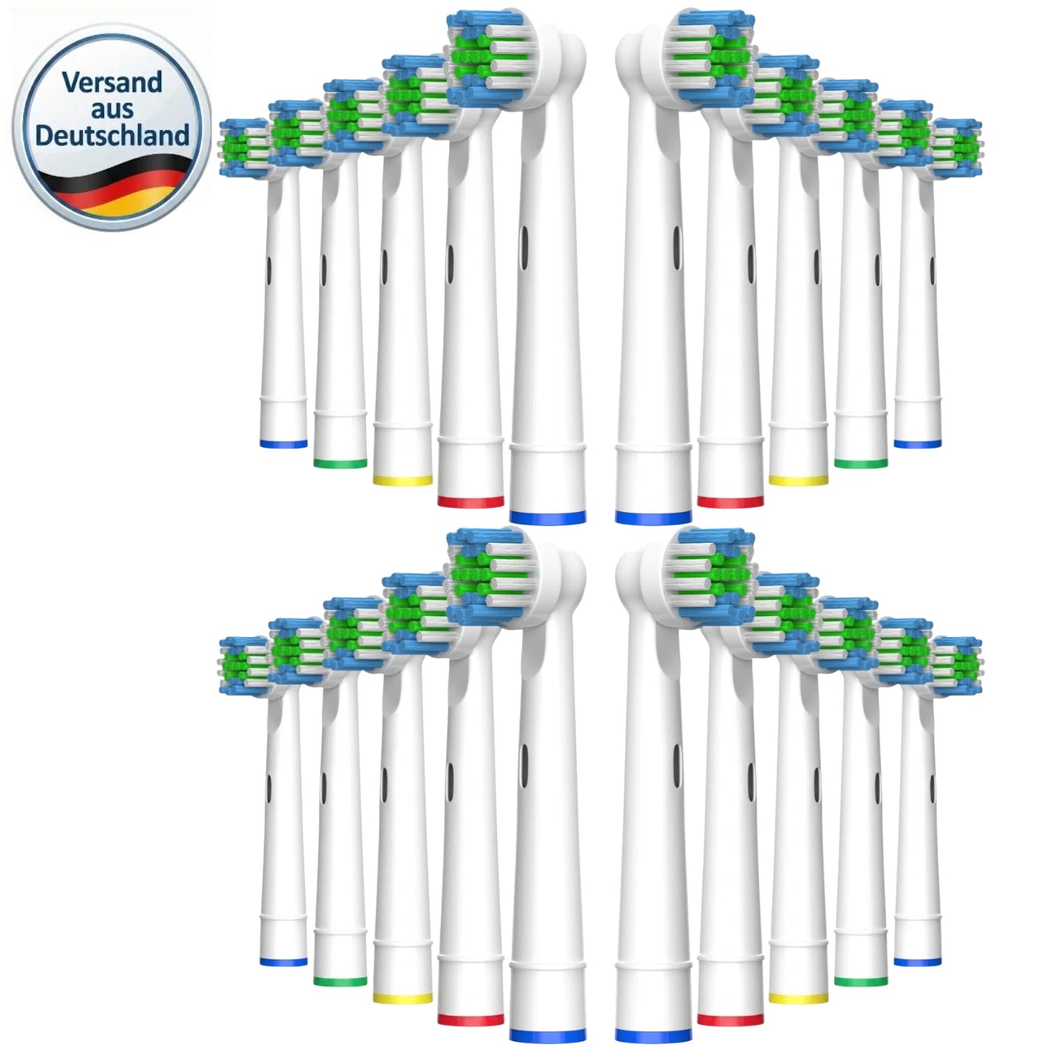 Jec-B Smile Aufsteckbürsten kompatibel mit Oral-B – 20er Set (Rundkopf, Precision Clean / CrossAction)